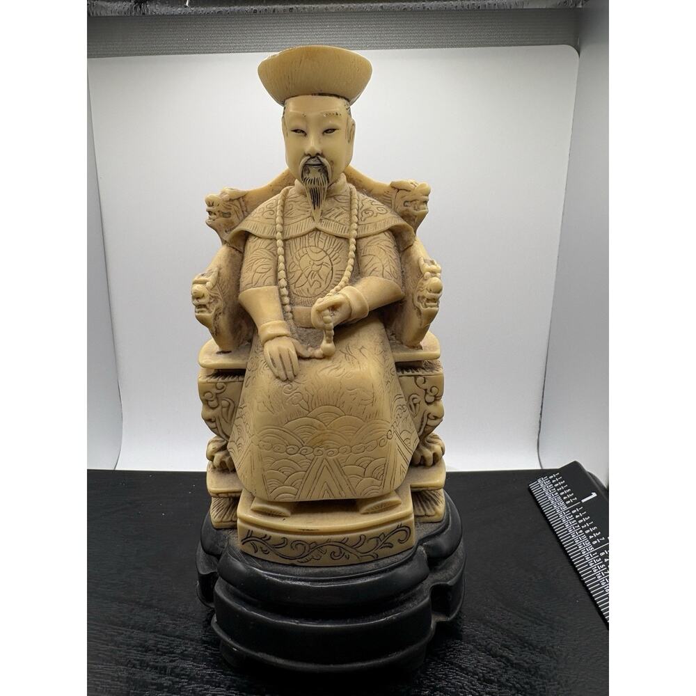Vintage Norleans Made In Italy Japanese Emperor Resin Figure 7.5" Statue